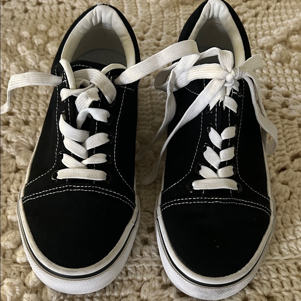 Black and White Canvas Sneakers